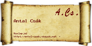 Antal Csák névjegykártya